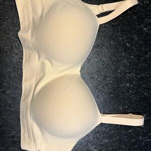 Cream Strapless Bra with Molded Cups